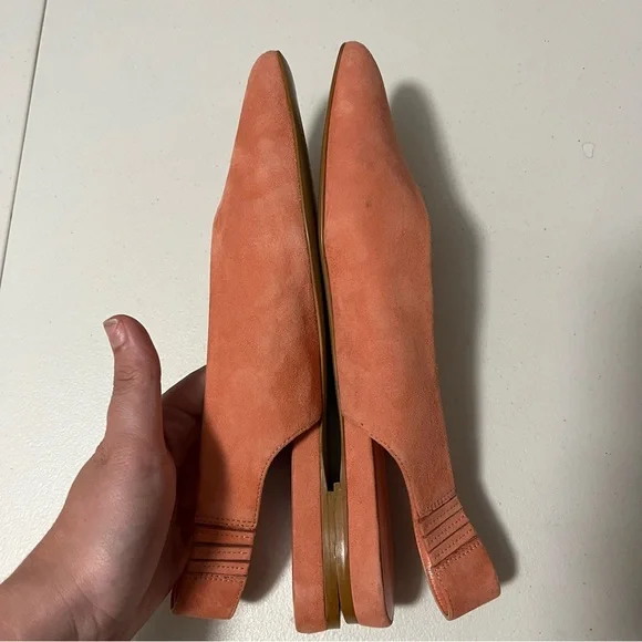 Everlane The V Slingback Rose Pink Suede Flats 7.5 - Picture 3 of 9